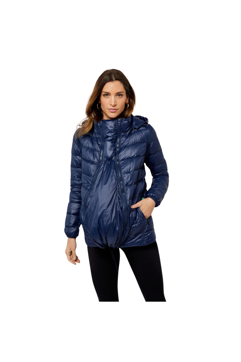 Lightweight Puffer Convertible 3-in-1 Maternity Jacket, Main, color, NAVY