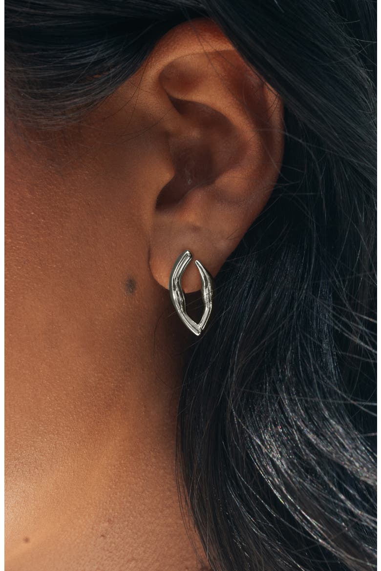 Sharee Contoured Stud Earrings, Alternate, color, SILVER