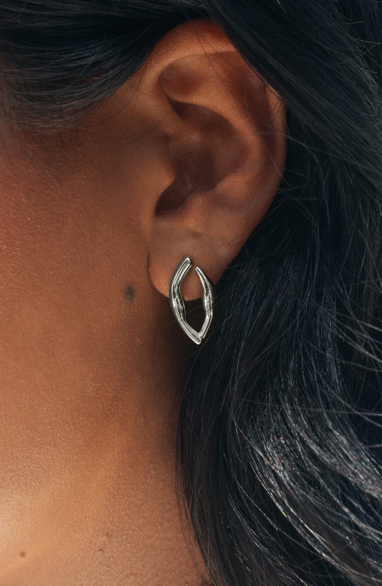 Sterling Forever Sharee Contoured Stud Earrings, Alternate, color, Silver