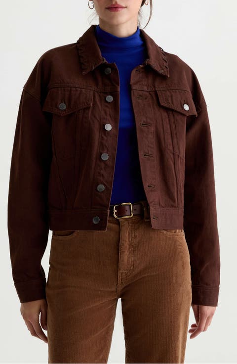 Lori Lace-Up Collar Denim Jacket