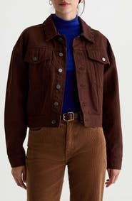 AG Lori Lace-Up Collar Denim Jacket