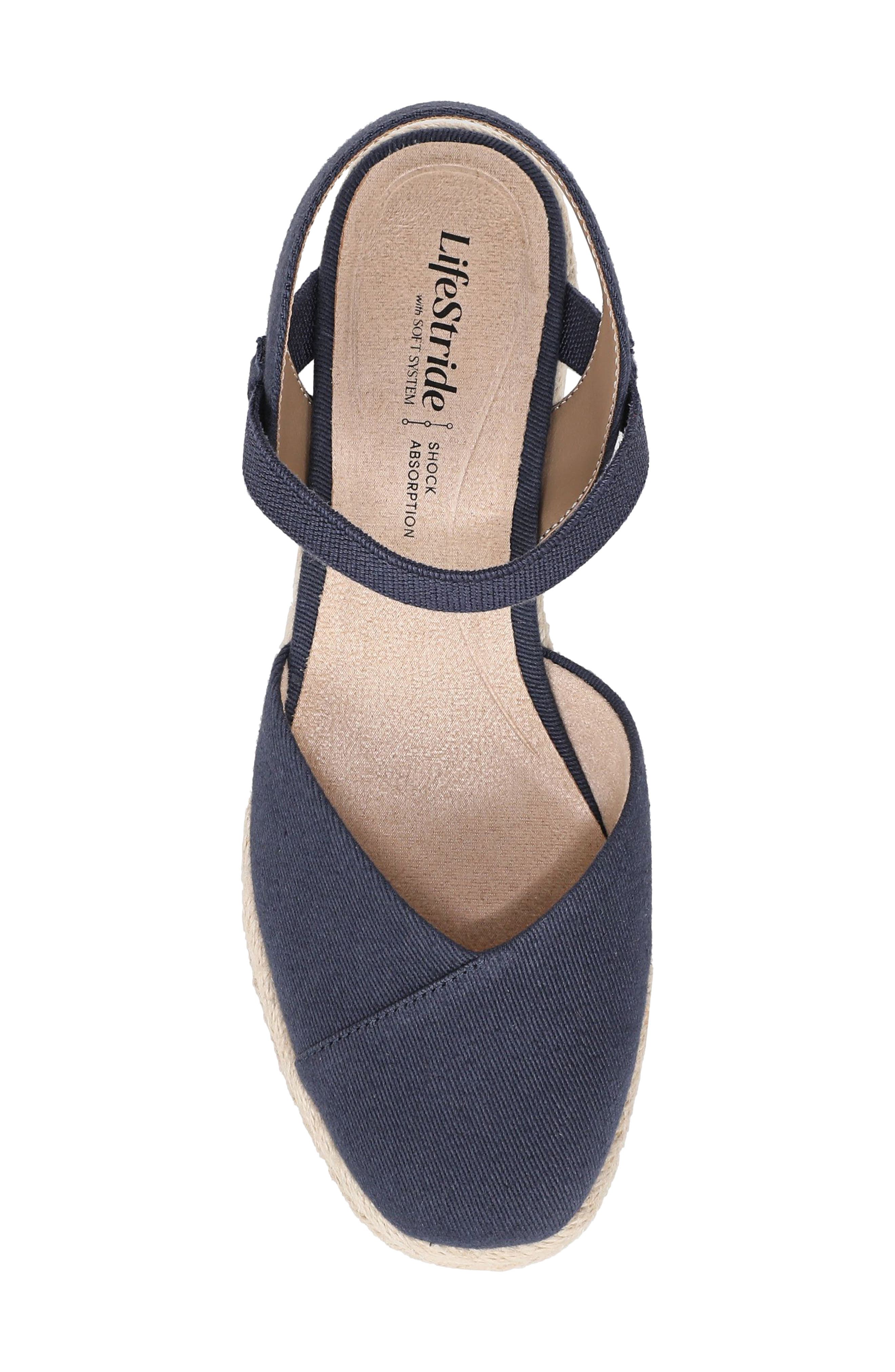 Pilar Slingback Espadrille Platform Wedge Sandal, Alternate, color, LUX NAVY