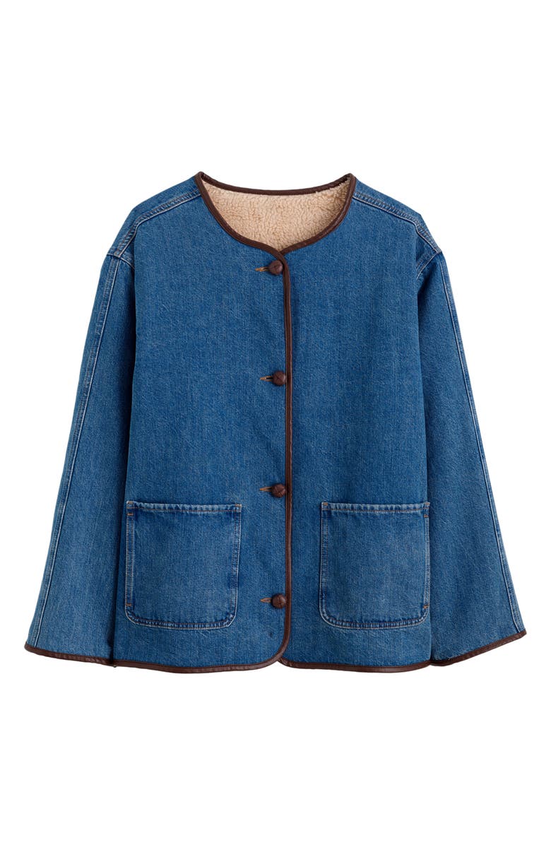 Madewell Denim & Faux Shearling Reversible Jacket, Alternate, color, Petersburg Wash