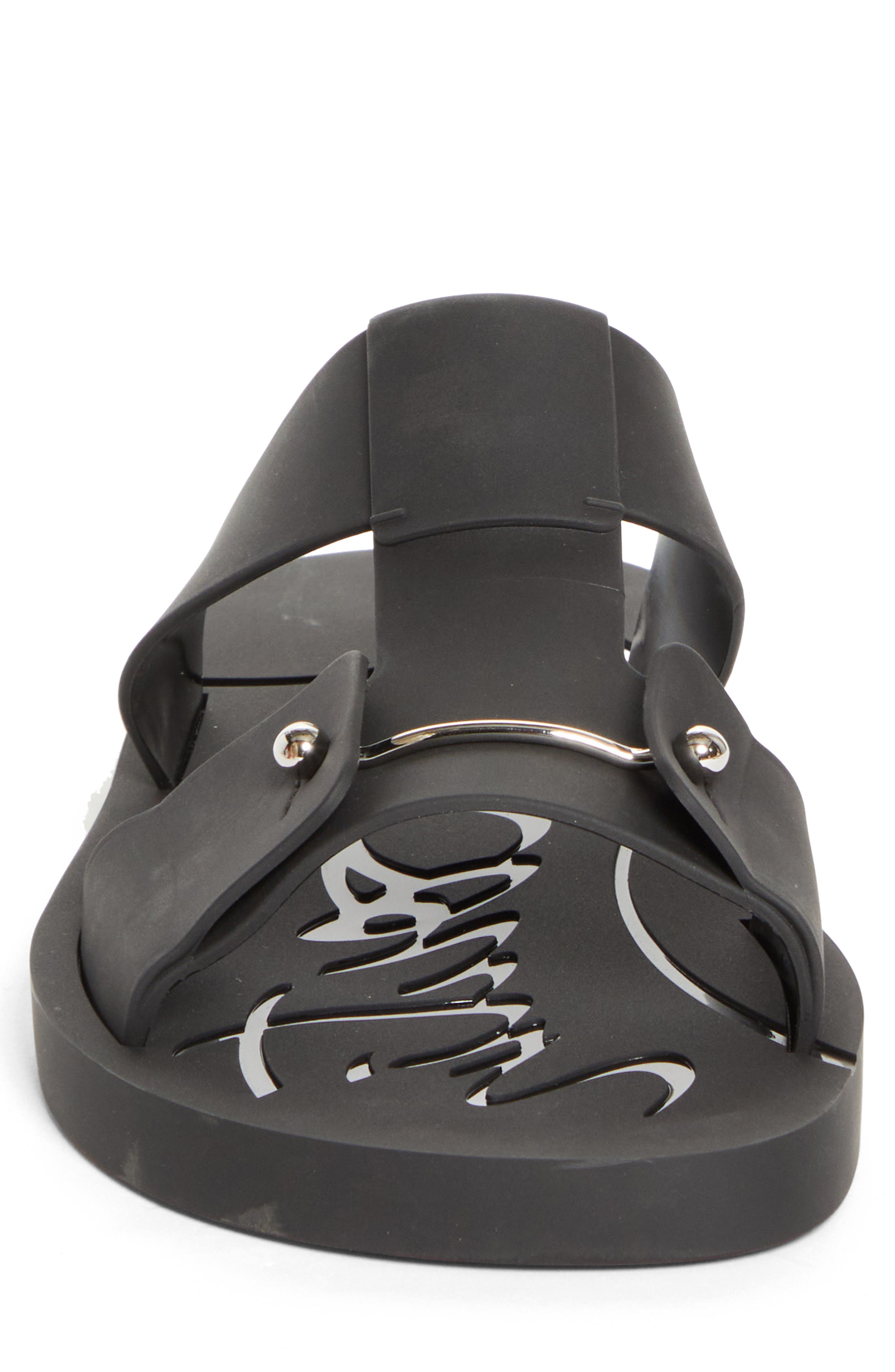 Christian Louboutin Zakouski Rubber Slide Sandal, Alternate, color, Black