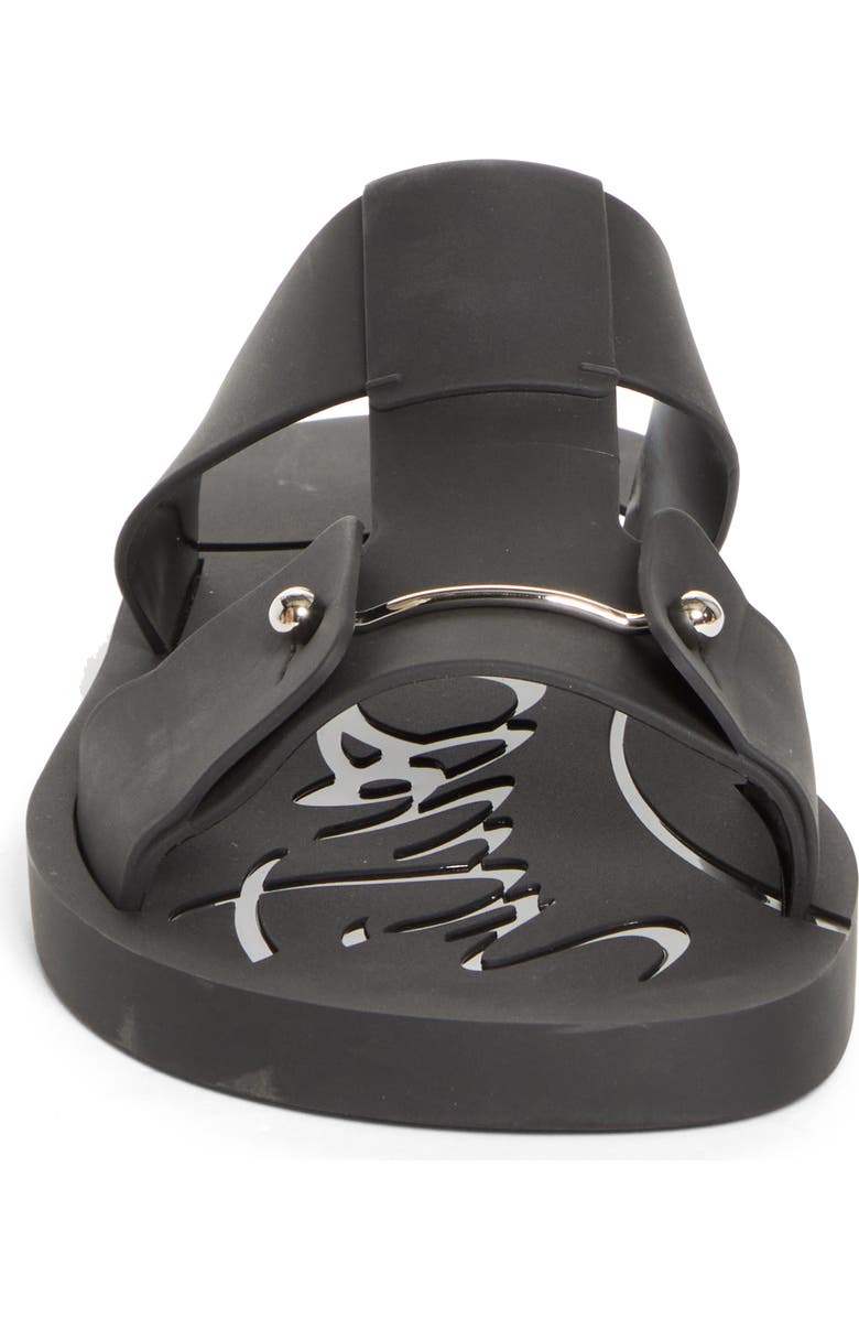 Christian Louboutin Zakouski Rubber Slide Sandal, Alternate, color, Black