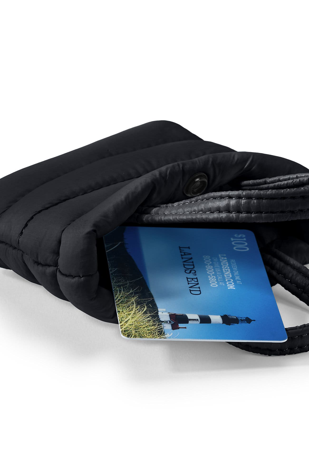 Lands' End Mini Canvas Tote Charm, Alternate, color, Black