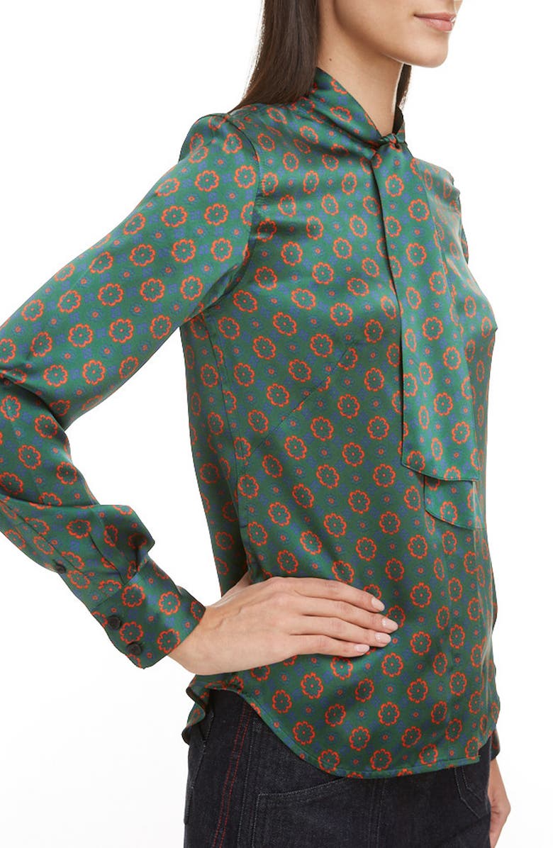 Victoria Beckham Tie Neck Silk Shirt, Alternate, color,