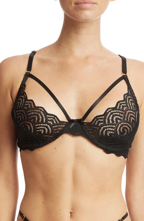 Strappy Lace & Mesh Underwire Bra