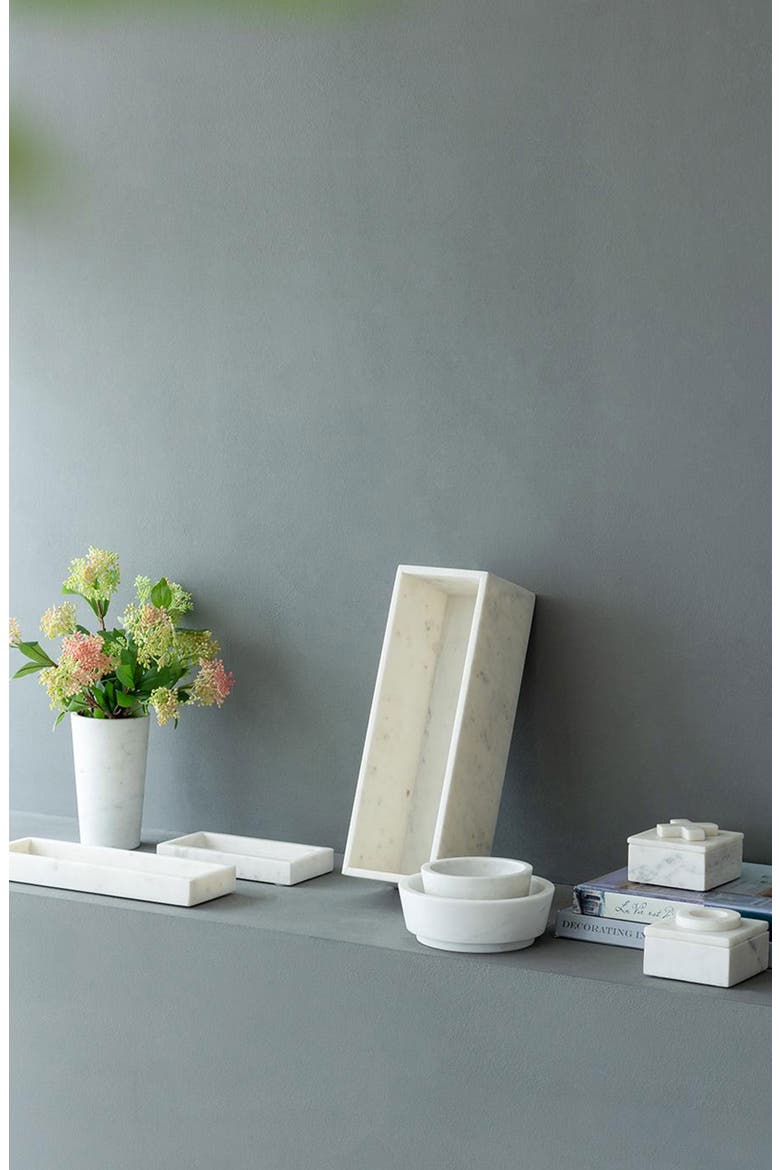 Rectangular Marble Tray, Alternate, color, WHITE