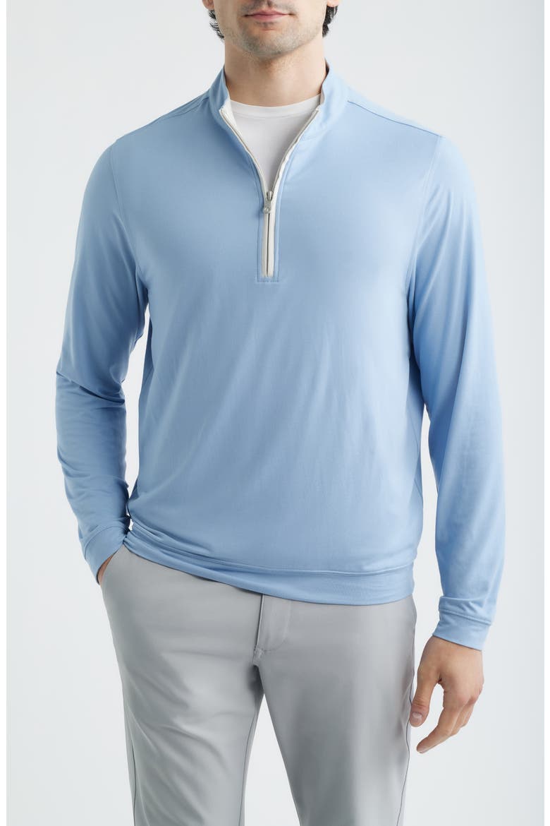 Solid Performance Quarter Zip Pullover, Main, color, BLUE
