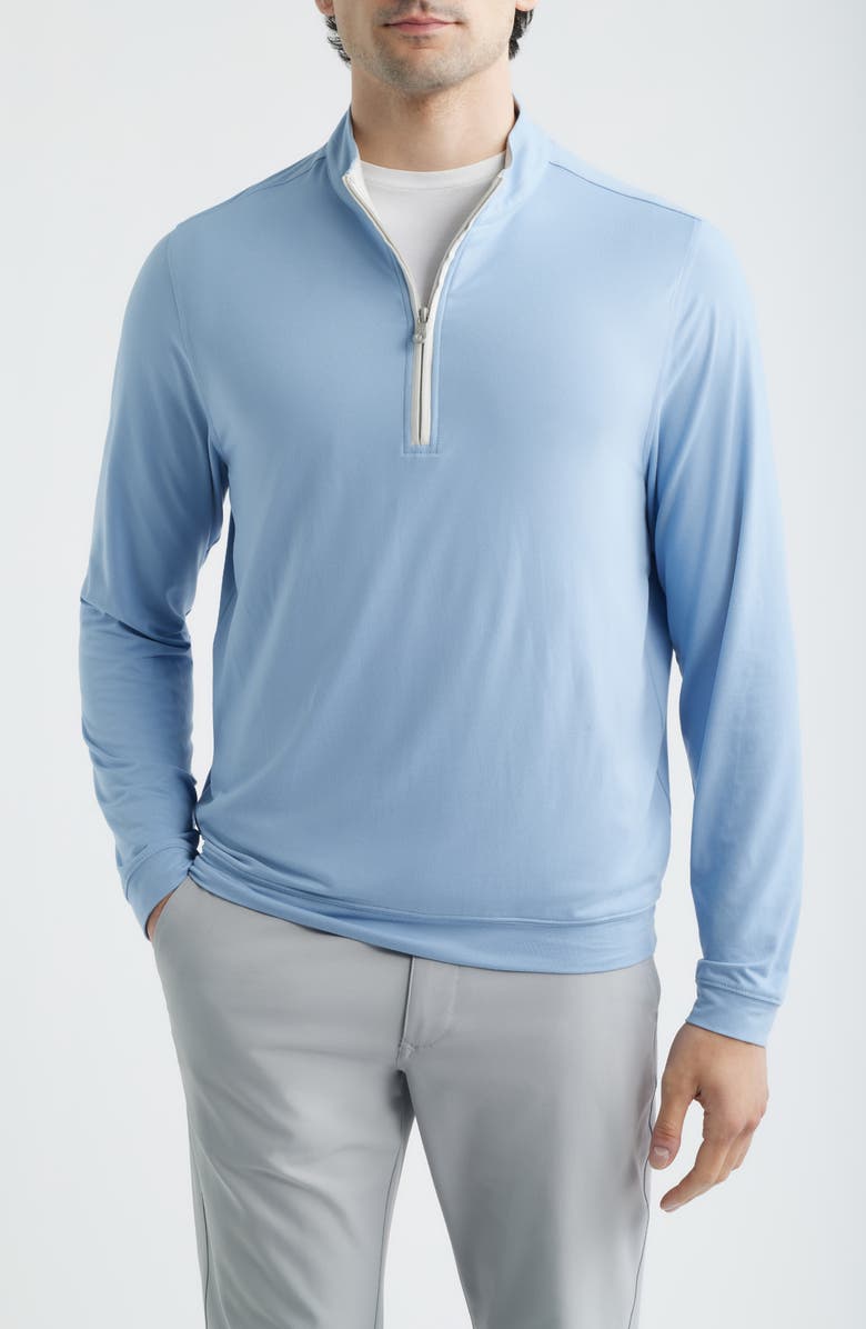Scott Barber Solid Performance Quarter Zip Pullover, Main, color, Blue