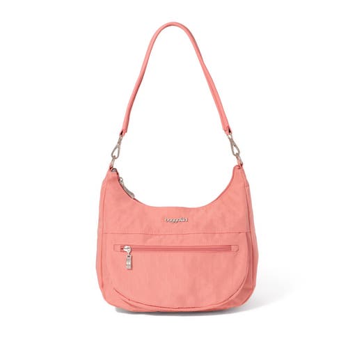 Baggallini Modern Pocket Half Moon Shoulder Bag In Terracotta