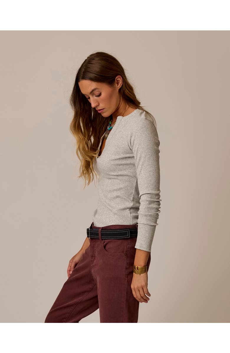 Carve Designs Ever Henley, Alternate, color, Heather Grey