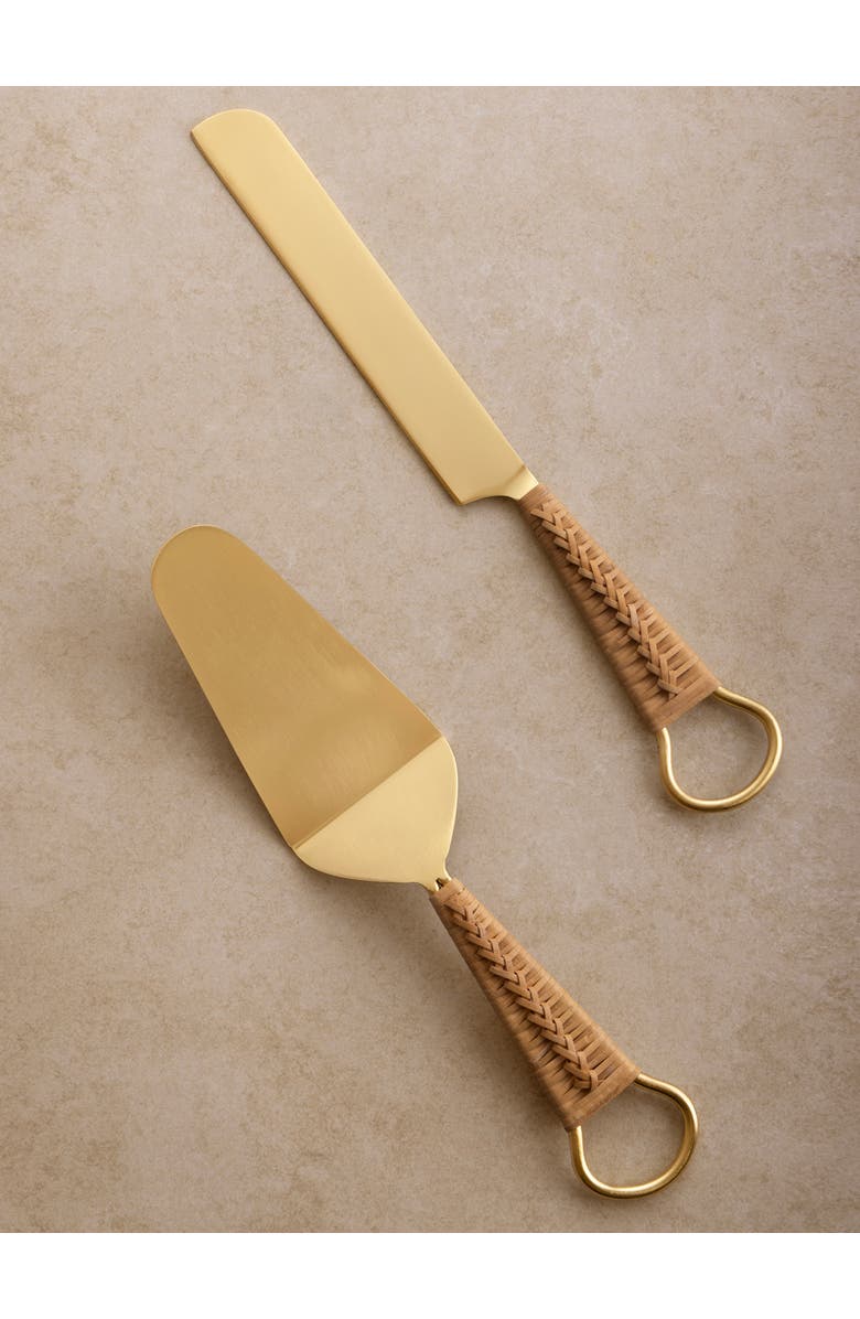 GAURI KOHLI Helsinki Cake Servers, Set of 2, Main, color, Gold