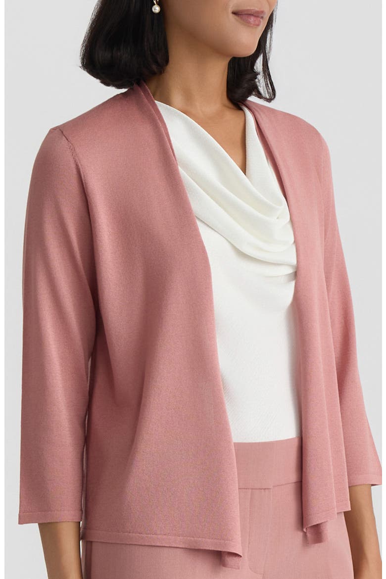 Crop A-Line Cardigan, Alternate, color, TEAROSE