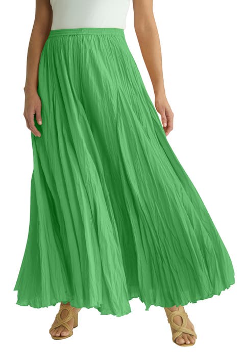 Flowing Crinkled Maxi Skirt (Plus) (Petite Available)