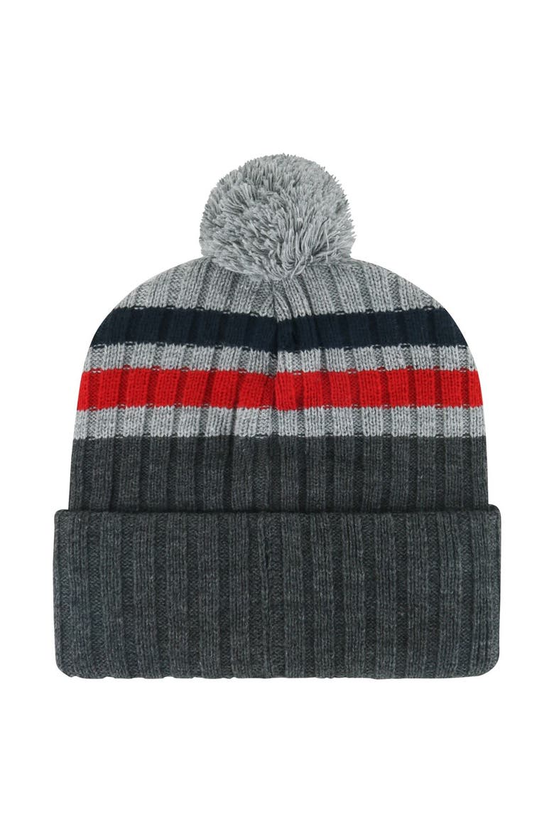 Men's '47 Gray Washington Capitals Stack Patch Cuffed Knit Hat with Pom, Alternate, color, Gray