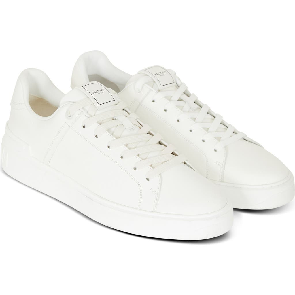 Balmain B-court Calfksin Trainers In White