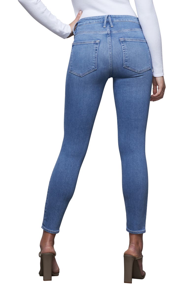 Good Legs Notched High Waist Ankle Skinny Jeans, Alternate, color, BLUE378