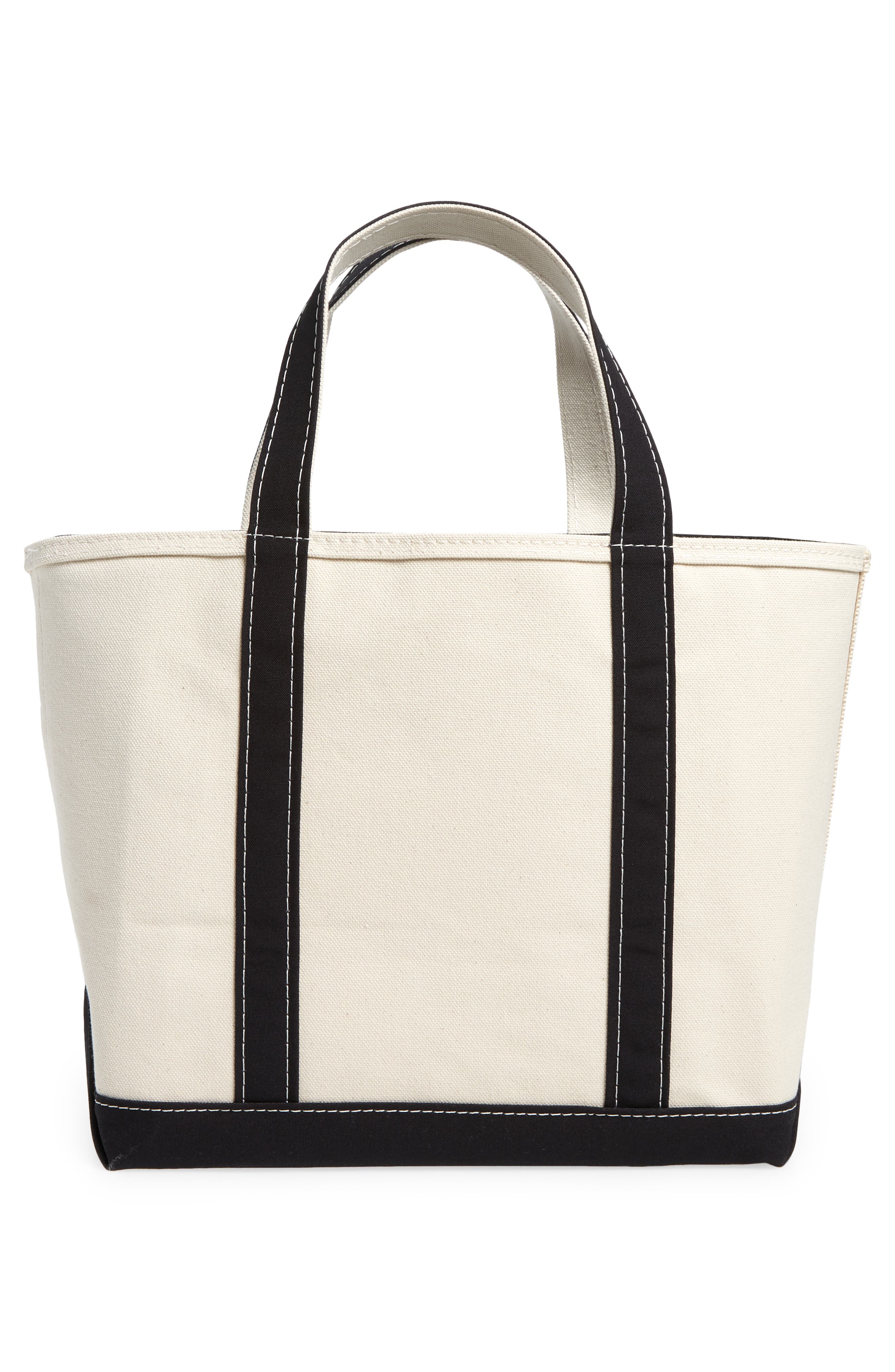 L.L.Bean Boat & Tote Zip Top Cotton Canvas Bag, Alternate, color, 