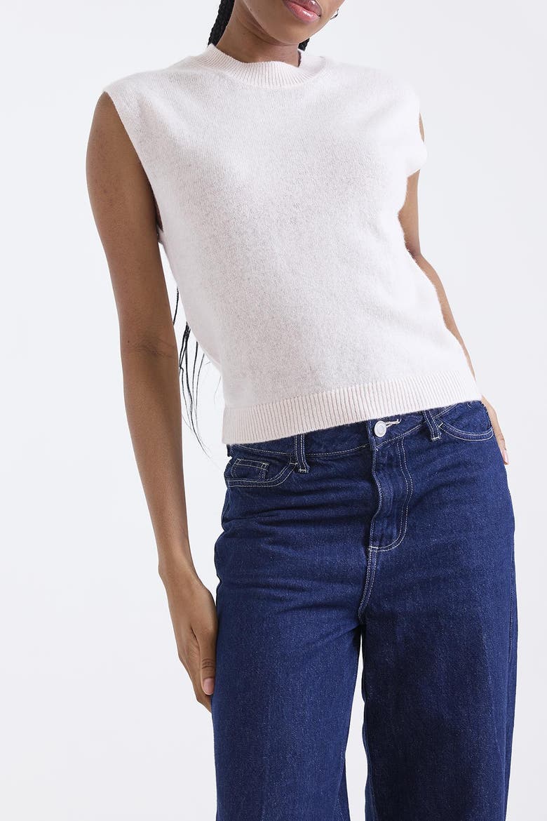 Zarah Crew Neck 100% Cashmere Vest, Alternate, color, KISSED PINK