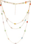 SAACHI Crystal Glass Three-Layer Necklace