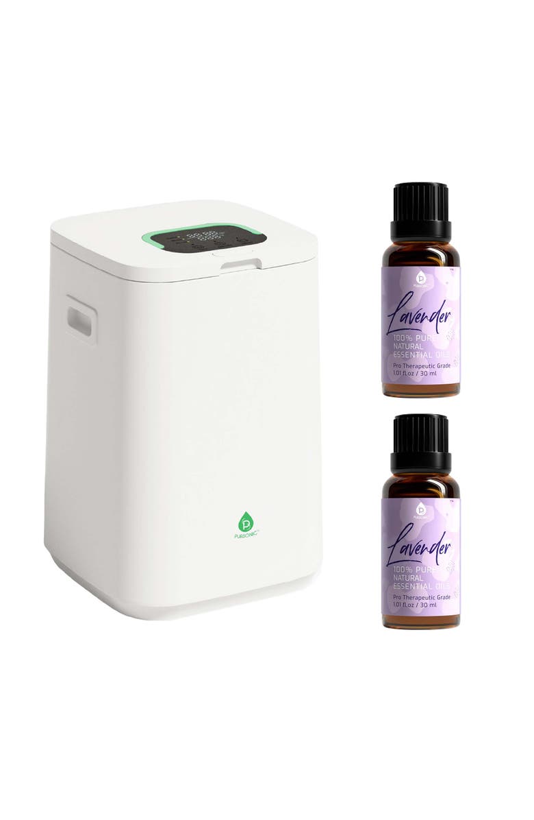 PURSONIC Luxury Home Spa Bundle Towel Warmer & Lavender Essential Oil, Main, color, White