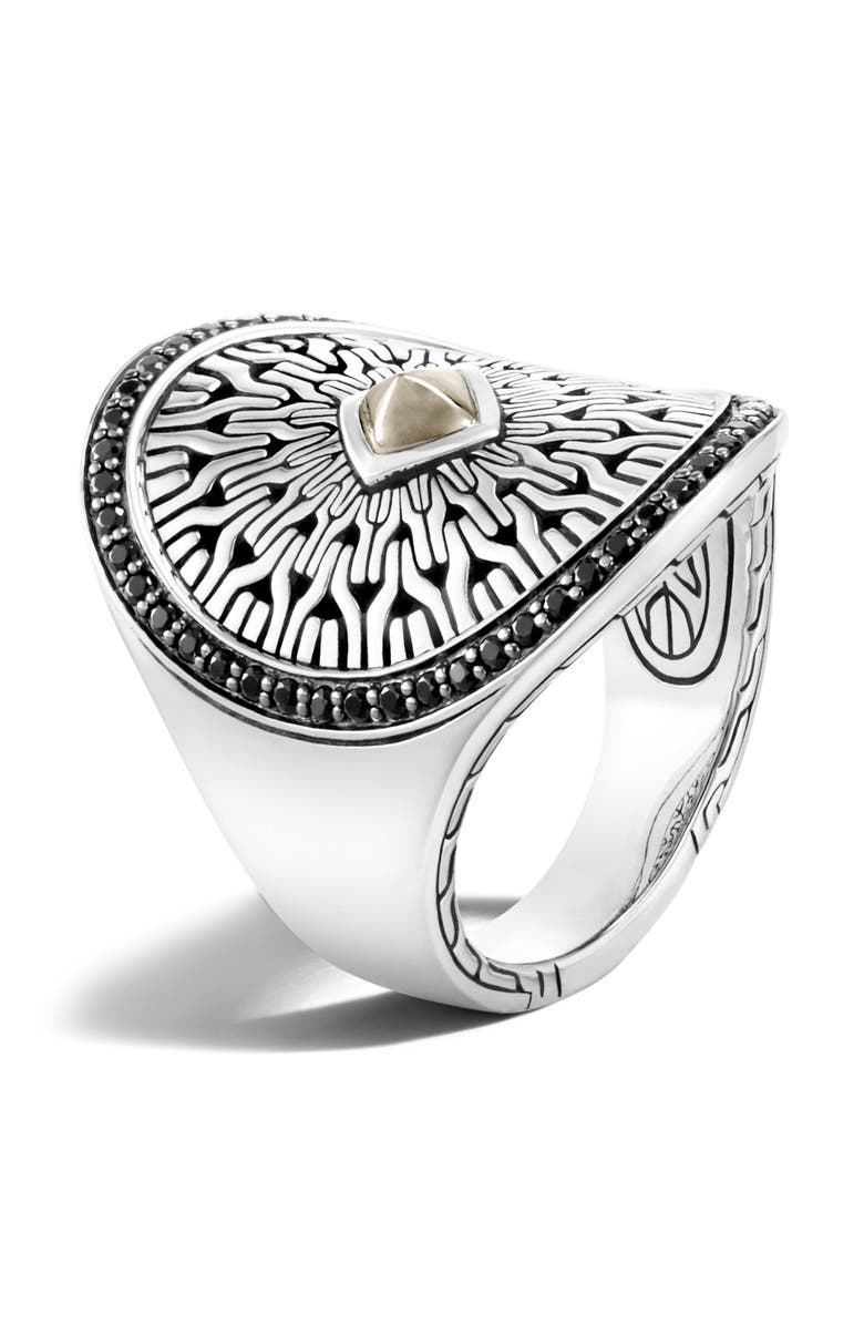 John Hardy Classic Chain Radial Saddle Ring, Alternate, color, Silver