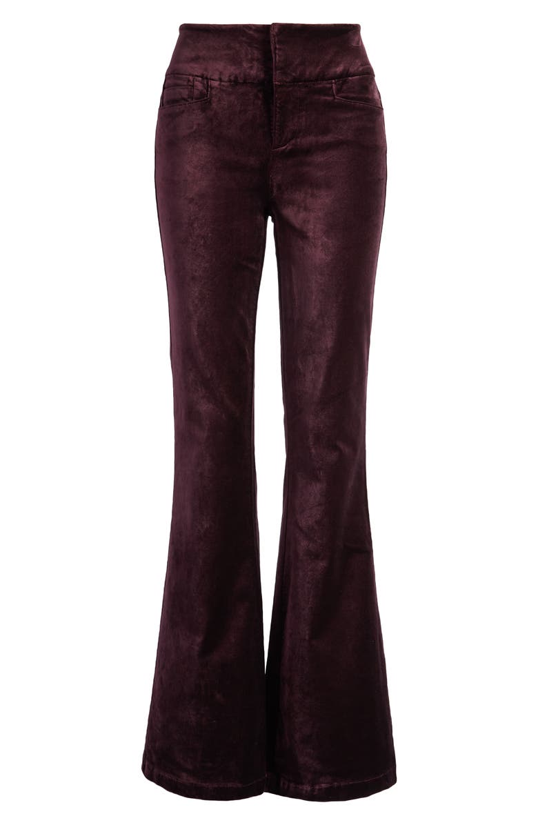 PAIGE Lou Lou High Waist Flare Velveteen Pants, Main, color, 
