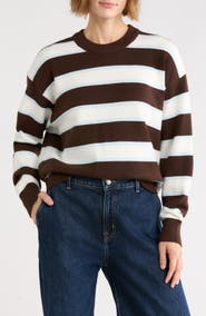 Vigoss Striped Crewneck Sweater
