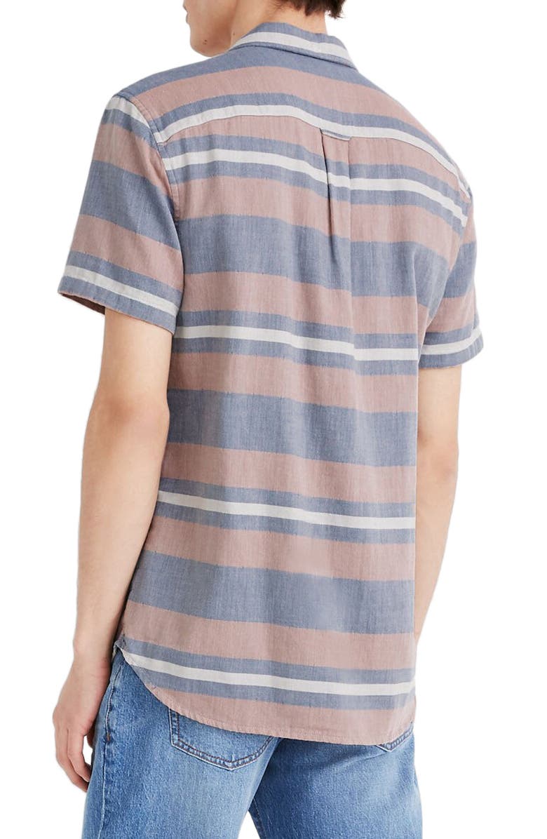Madewell Ransell Stripe Double Weave Perfect Short Sleeve Shirt, Alternate, color,
