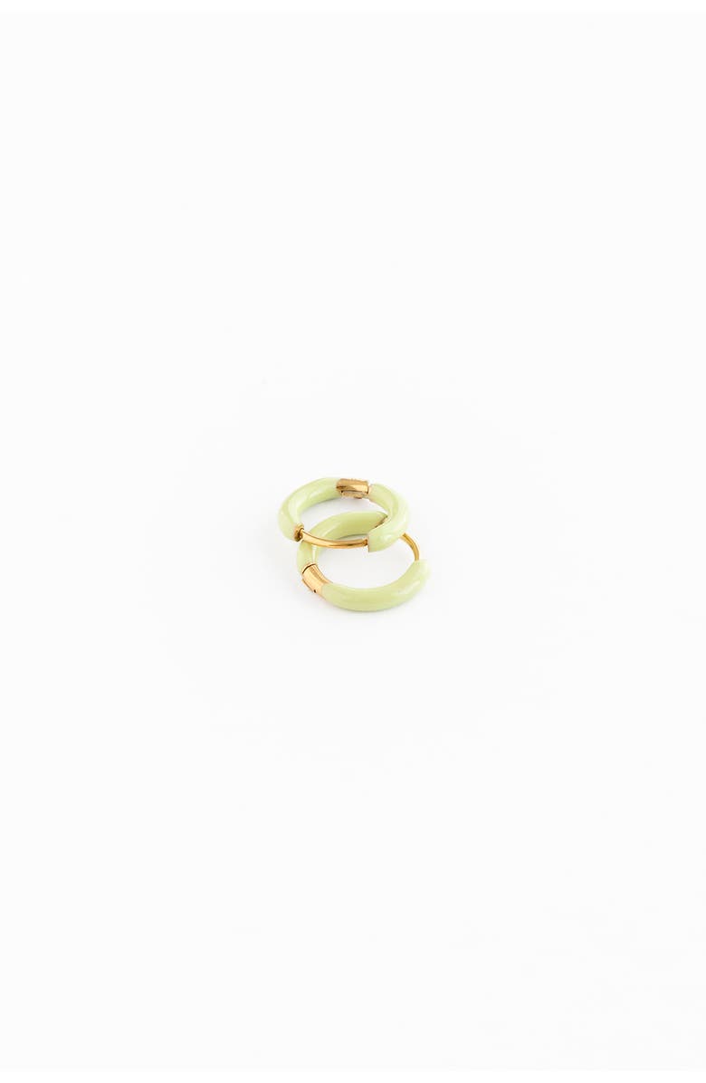 Pip Pop Enamel Hoop Earrings, Main, color, Lime Green