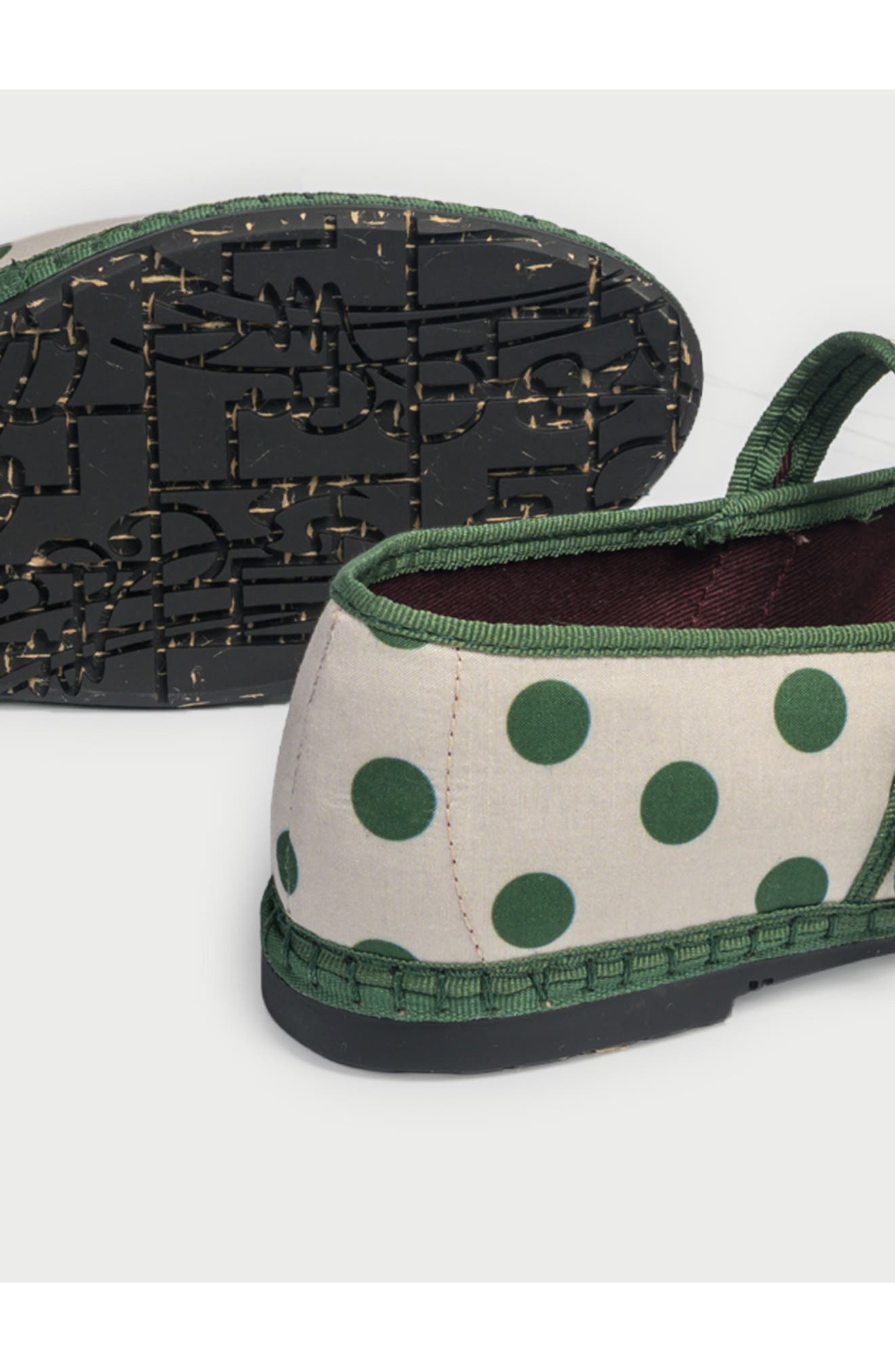 Polka Dot Pierre Mary Jane Flat, Alternate, color, GREEN