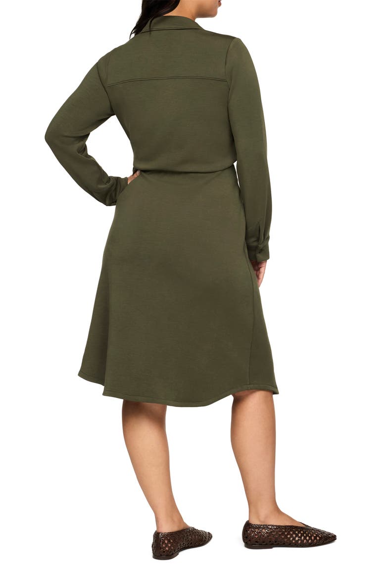 Long Sleeve Knit Shirtdress, Alternate, color, MONSTERA
