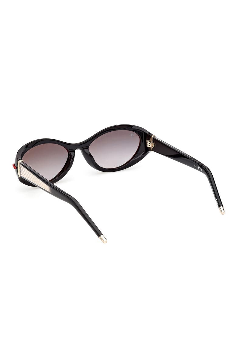 55mm Oval Sunglasses, Alternate, color, BLACK / BILAYER BLACK