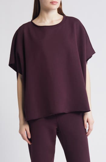 Shop Frank & Eileen Olive Triple Fleece Original Capelet In Blackberry