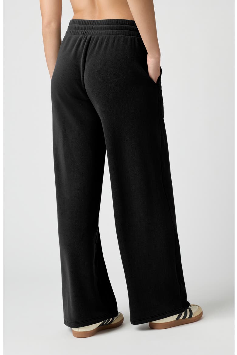 Polar Fleece Wide Leg Sweatpants, Alternate, color, BLACK