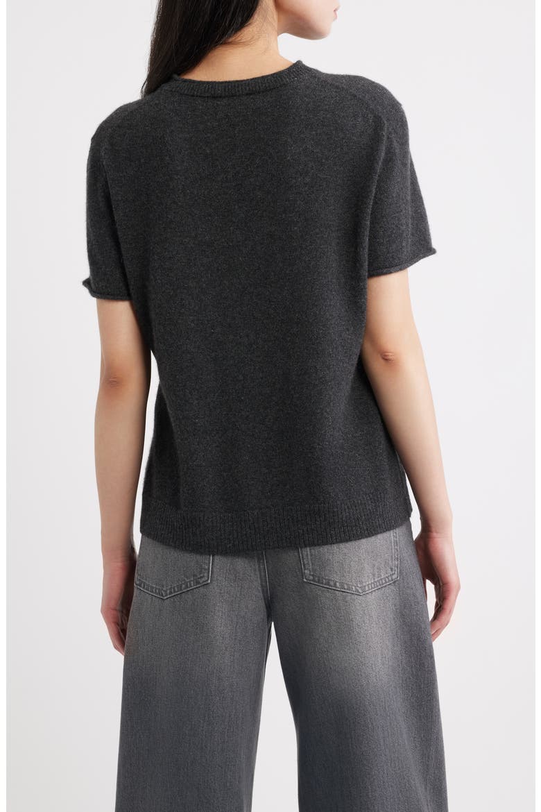 Cashmere Knit T-Shirt, Alternate, color, CHARCOAL
