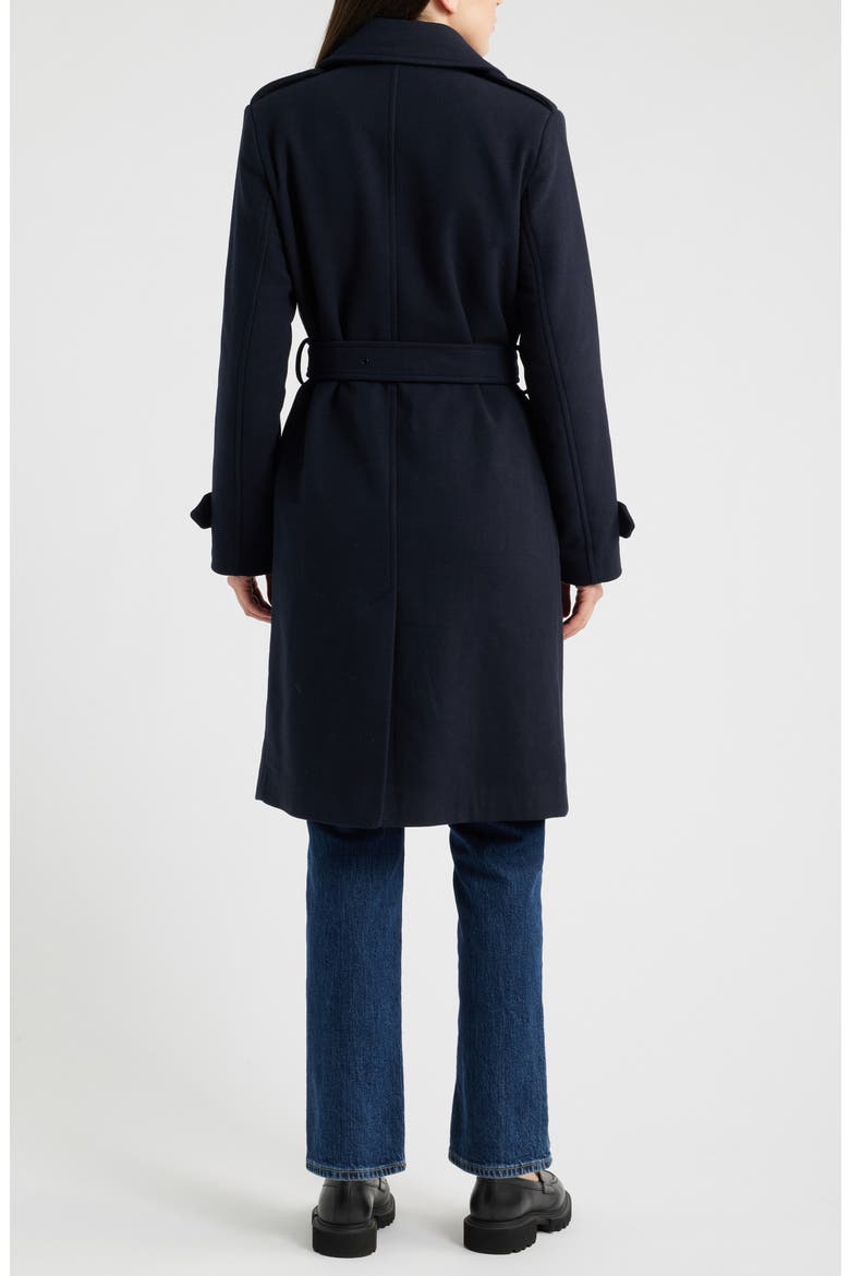 Long Belted Coat, Alternate, color, NAVY