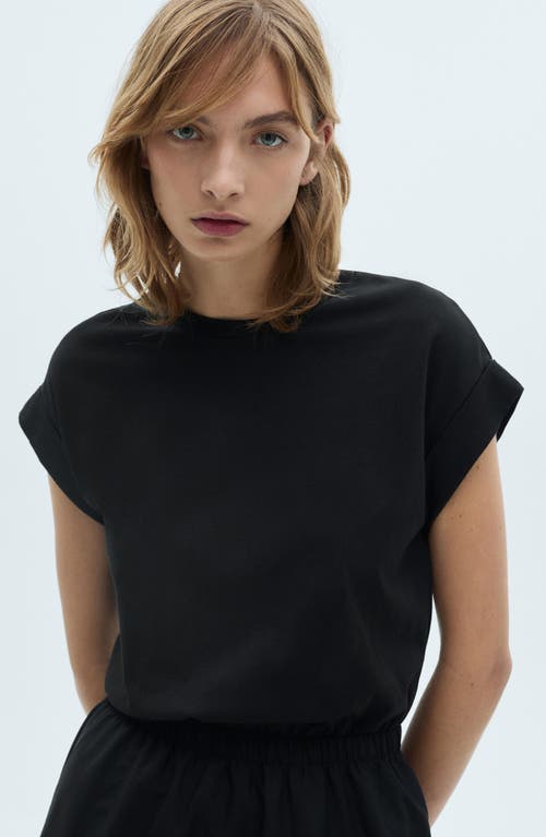 Mango Cotton Knit A-line Dress In Black