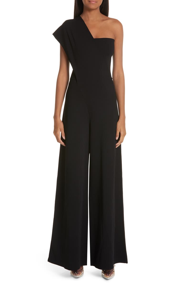 Stella McCartney One-Shoulder Wide Leg Knit Jumpsuit, Main, color,
