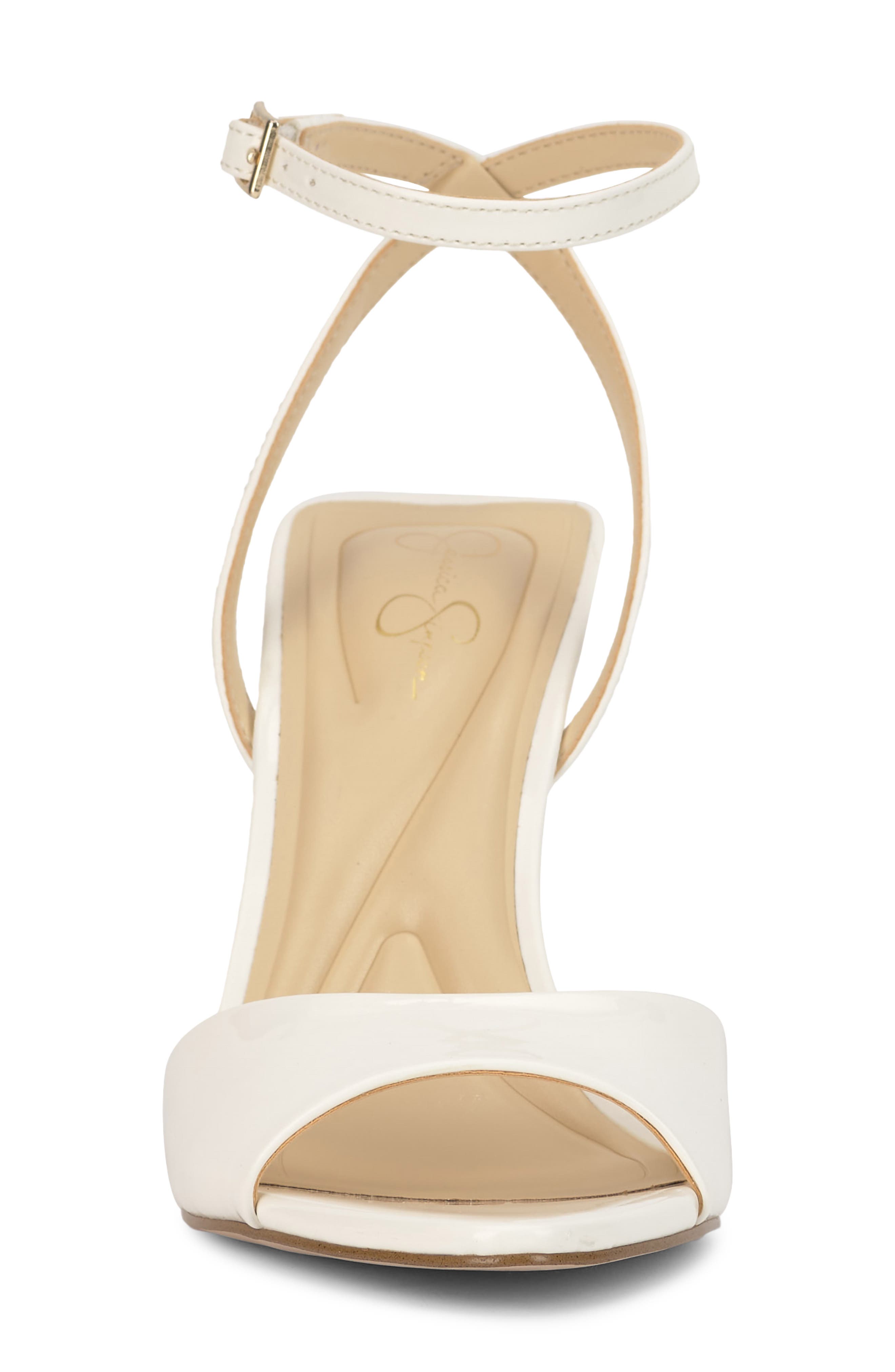 Jessica Simpson Davara Ankle Strap Pointed Toe Sandal, Alternate, color, White 02