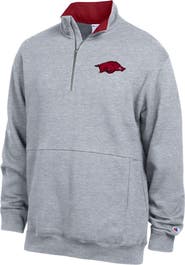 Champion Men's Champion Heather Gray Arkansas Razorbacks Fleece Quarter-Zip Pullover