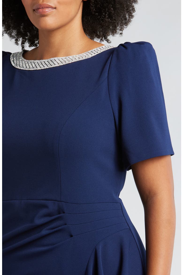 Embellished Ruffle Gown, Alternate, color, NAVY