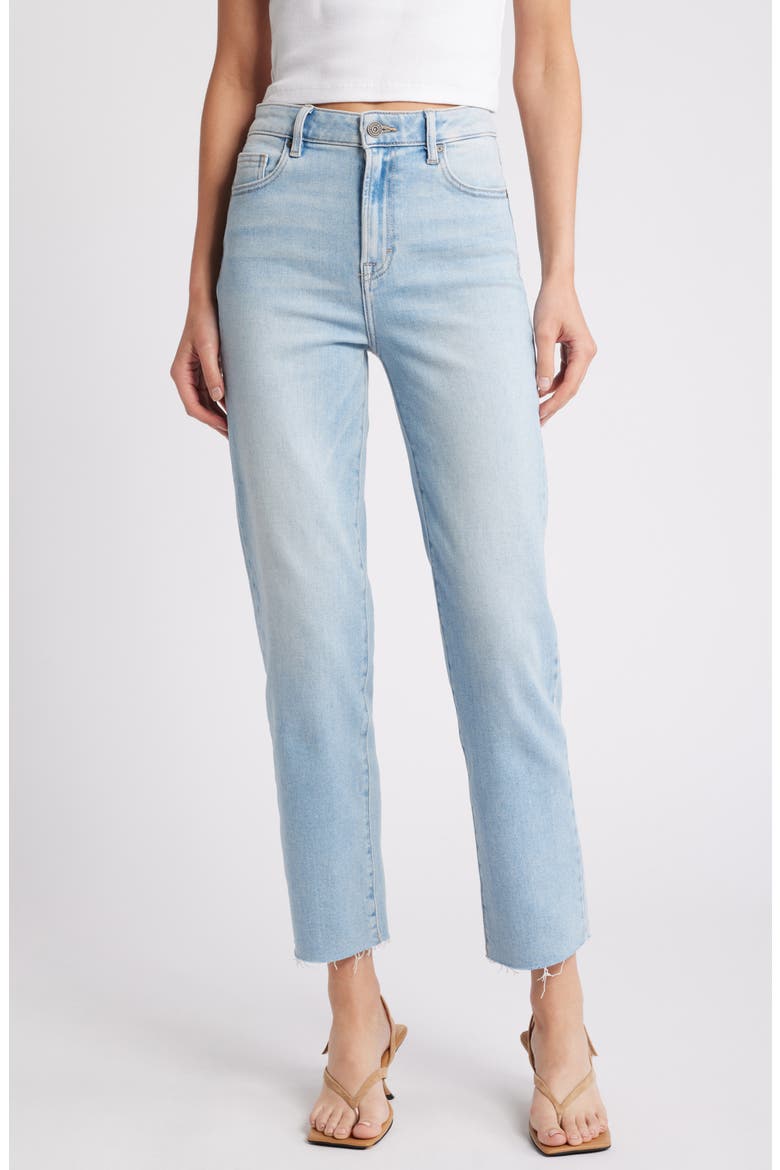 Clean Straight Leg Jeans, Main, color, LIGHT WASH