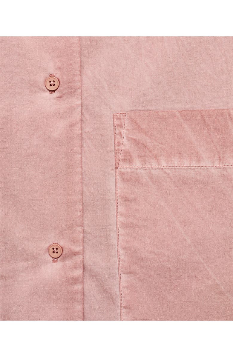 MANGO Garment Dyed Button-Up Shirt, Alternate, color, Medium Pink