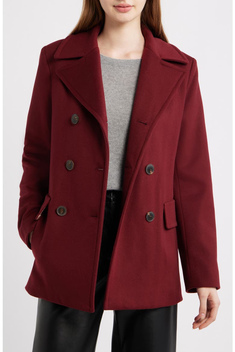 Ali Wool Peacoat (Nordstrom Exclusive), Alternate, color, MERLOT