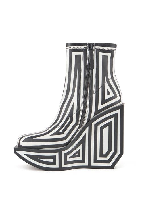 United Nude Striped-print Wedge Ankle Boot In Multi