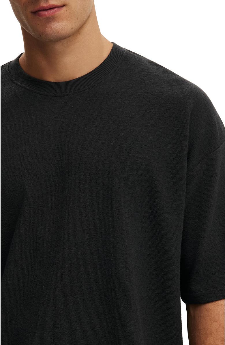 Cotton On Men's Cropped Fit T-Shirt, Alternate, color, Washed Black Terry