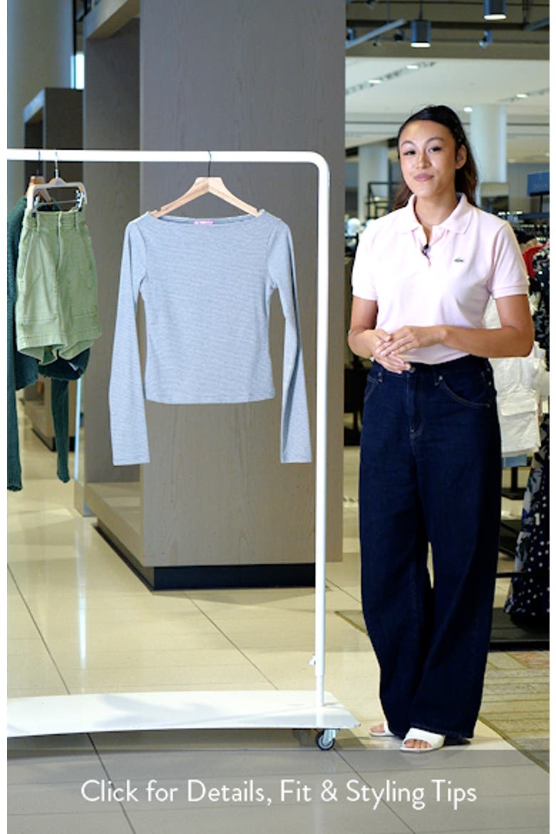 Loria Stripe Boat Neck Long Sleeve Top video